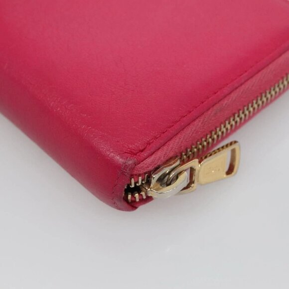 SAINT LAURENT Long Wallet Leather Pink Gold Auth yk19456 - Picture 10 of 16